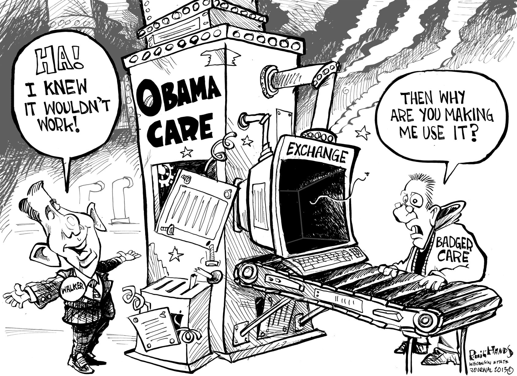 Hands Cartoon: Tone deaf Republicans